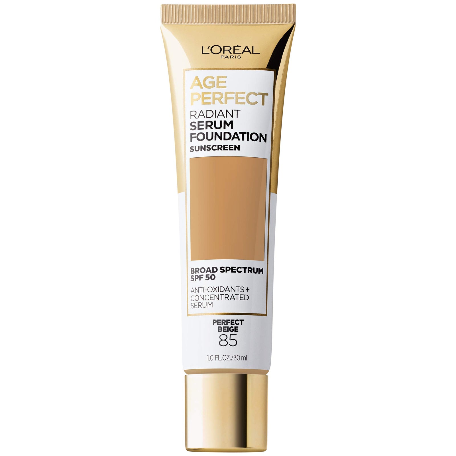 L'Oreal Paris Age Perfect Radiant Serum Foundation with SPF 50, Cappuccino, 1 Ounce