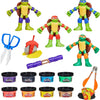 Play-Doh Teenage Mutant Ninja Turtles Cowabunga Creations Bendy 4 Inch Action Figures Set, Kids Arts & Crafts, TMNT Toys for Boys & Girls 4+
