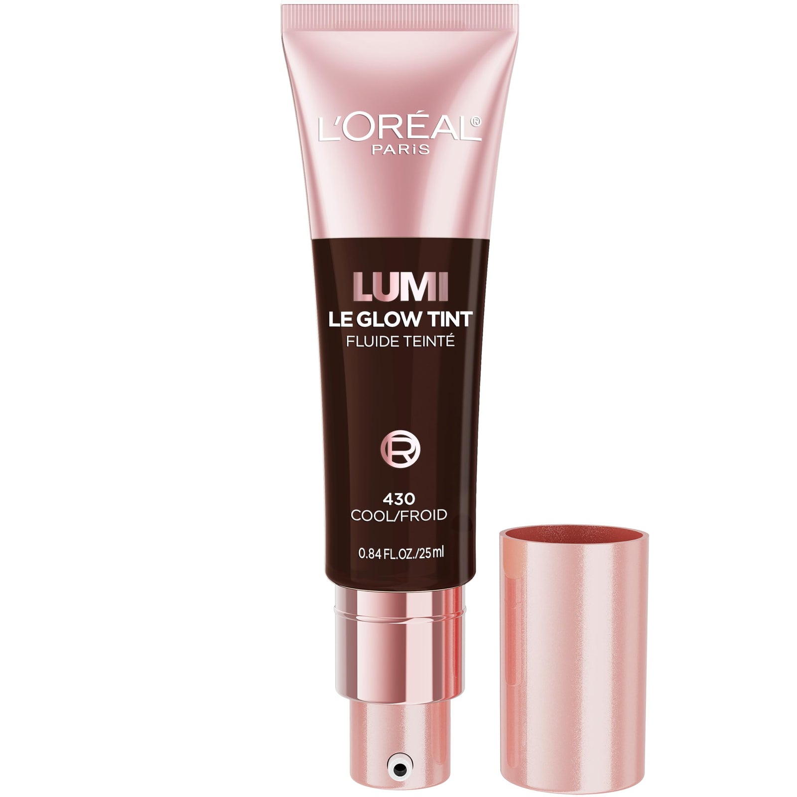 L'Oreal Paris Lumi Le Glow Skin Tint, Lightweight Water-Based Tinted Serum with Foundation-Like Coverage, Glow Illuminator, Warm 220, 0.85 Fl Oz