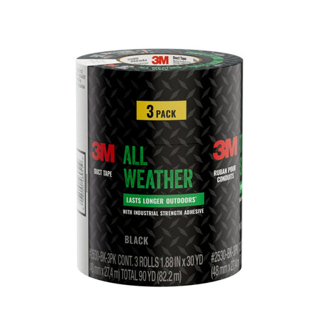 3M All Weather Duct Tape, 1.88 in x 25 yd, 1 Roll, UV/Water Resistant, Stands up to Heat, Sunlight, Rain, Sleet & Snow, Great for Patching, Reparing Outdoor Items and Reinforcing Tools (2525)