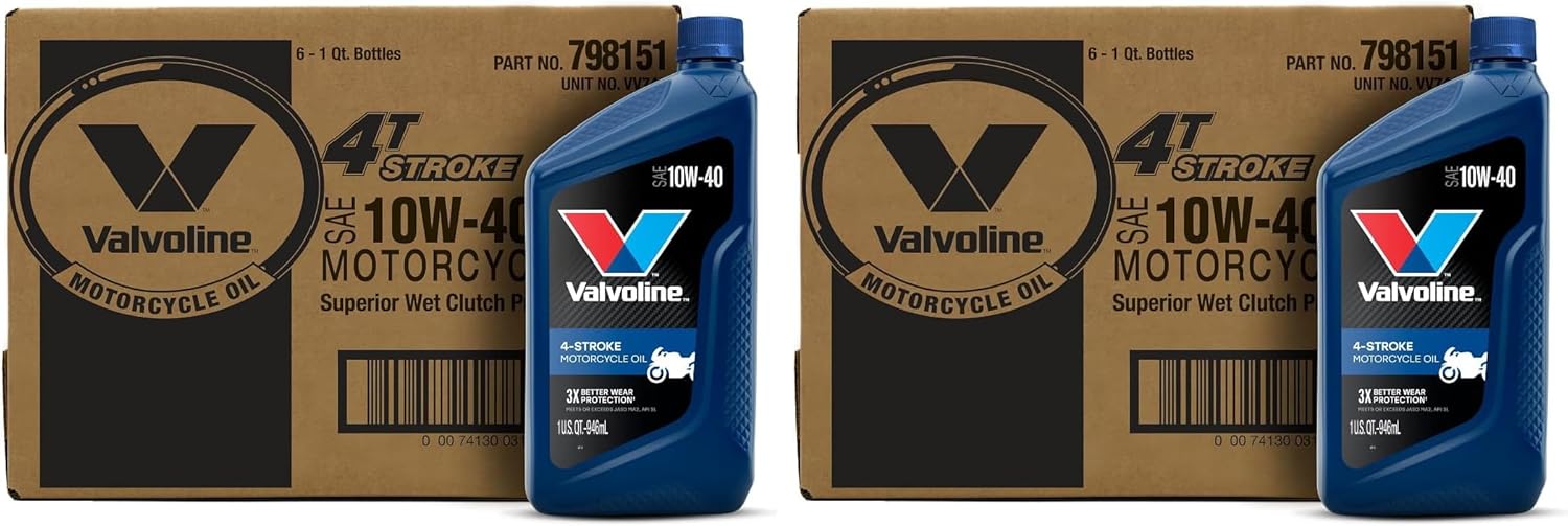 Valvoline 4-Stroke Motorcycle Full Synthetic SAE 10W-40 Motor Oil 1 QT (Pack of 3)