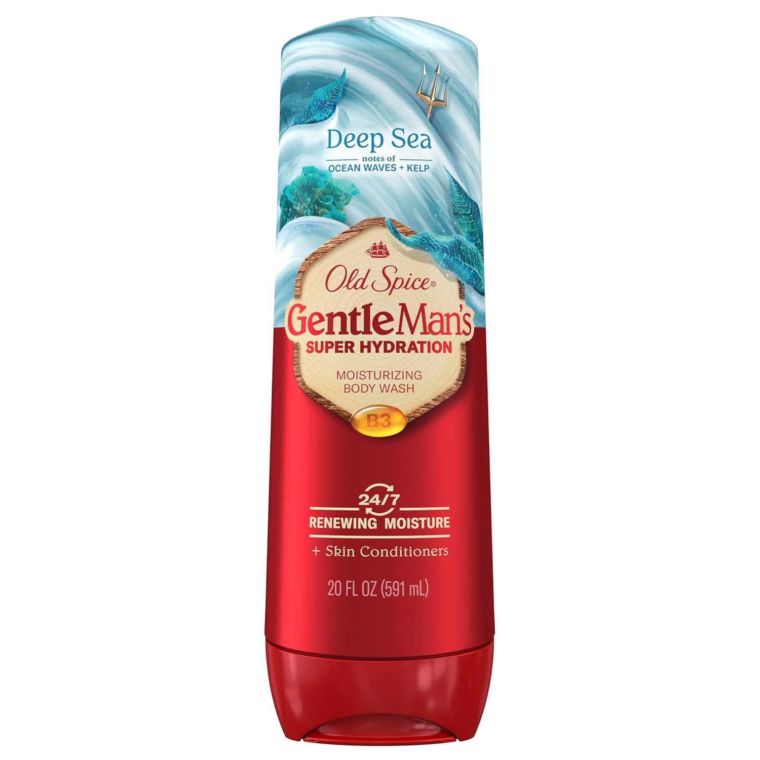 Old Spice Body Wash GentleMan’s Super Hydration for Men, 24/7 Renewing Moisture, Gentle on Skin with Skin Conditioners, Fiji with Palm Tree + Coconut Scent, 20 oz
