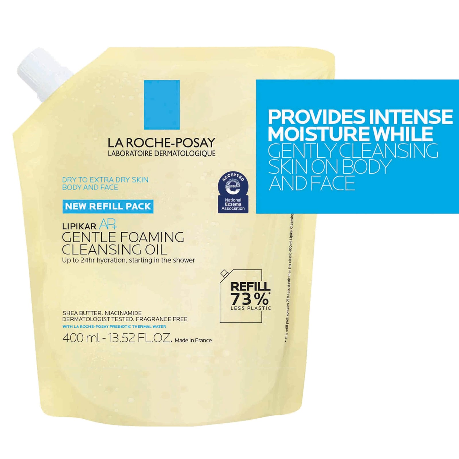 La Roche-Posay Lipikar AP+ Gentle Foaming Cleansing Oil, Gentle Oil Cleanser for Face and Body Formulated with Niacinamide, Long-Lasting 24-hour Hydration, Fragrance-Free & Soap Free