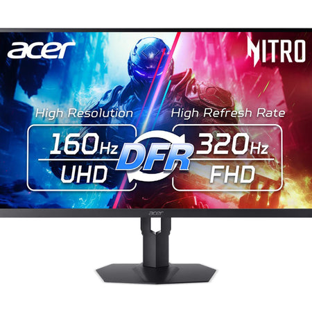 Acer Nitro 27” WQHD 2560 x 1440 Gaming IPS MiniLED Monitor | AMD FreeSync Premium | 320Hz Refresh Rate | Up to 0.5ms | AdobeRGB 99% | 1 x Display Port 1.4 & 2 x HDMI 2.1 Ports | XV275U F3biipprx