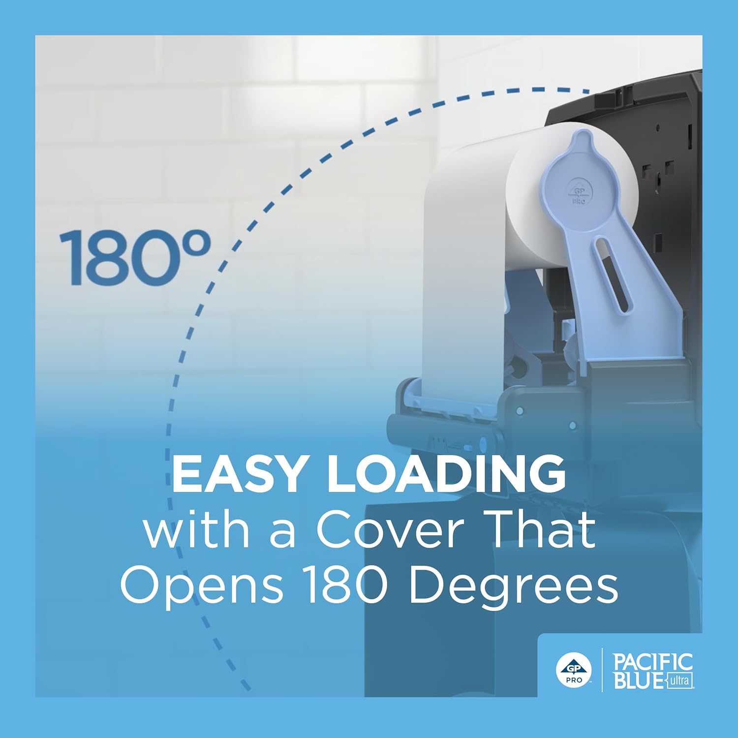 Pacific Blue Ultra 8" High-Capacity Mechanical Touchless Paper Towel Dispenser by GP PRO (Georgia-Pacific), Black, 59589, 12.9" W x 9" D x 16" H, 1 Dispenser