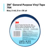 3M Vinyl Tape 764, General Purpose, 2 in x 36 yd, Black, 1 Roll, Light Traffic Floor Marking Tape, Social Distancing, Color Coding, Safety, Bundling