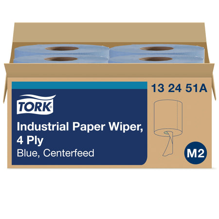 Tork Industrial Wiper Blue W1/W2, Centerfeed, 2 x 375 Sheets, 13244101
