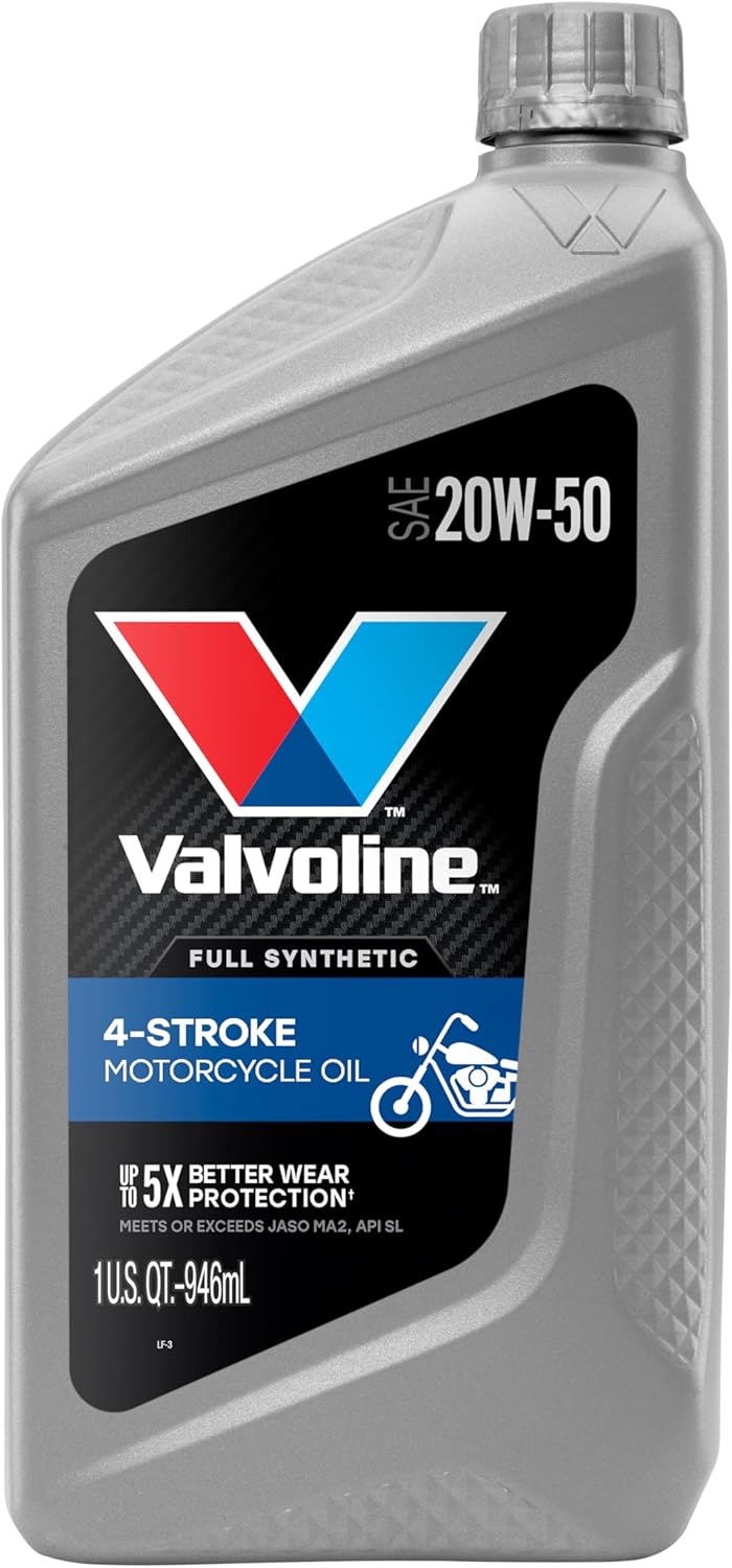Valvoline 4-Stroke Motorcycle Full Synthetic SAE 10W-40 Motor Oil 1 QT (Pack of 3)