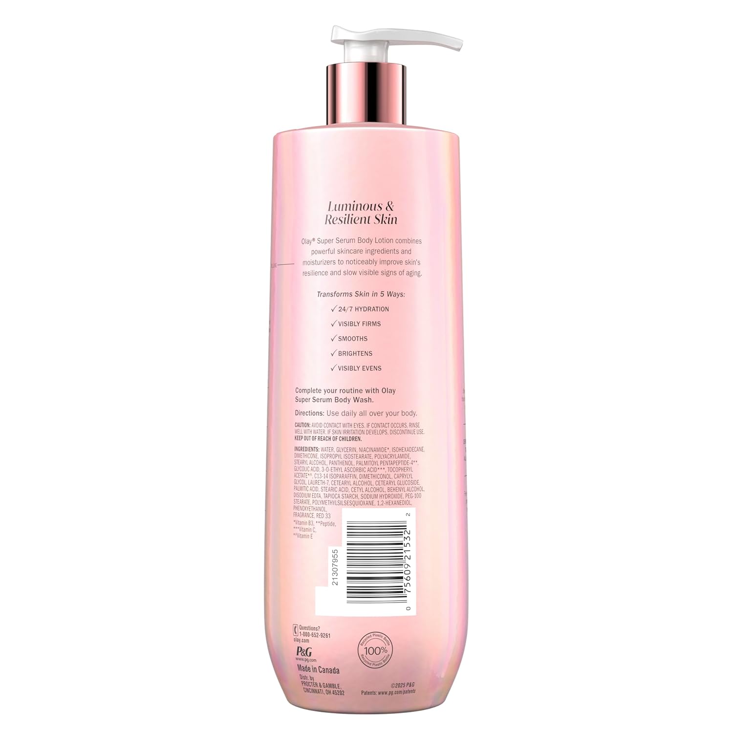 Olay Super Serum Body Wash + Hand & Body Lotion Bundle for Dry Skin, 24hr Long Lasting Hydration, 5+ Ingredient Serum Complex for Luminous Skin, 18.5 fl oz (Pack of 2)