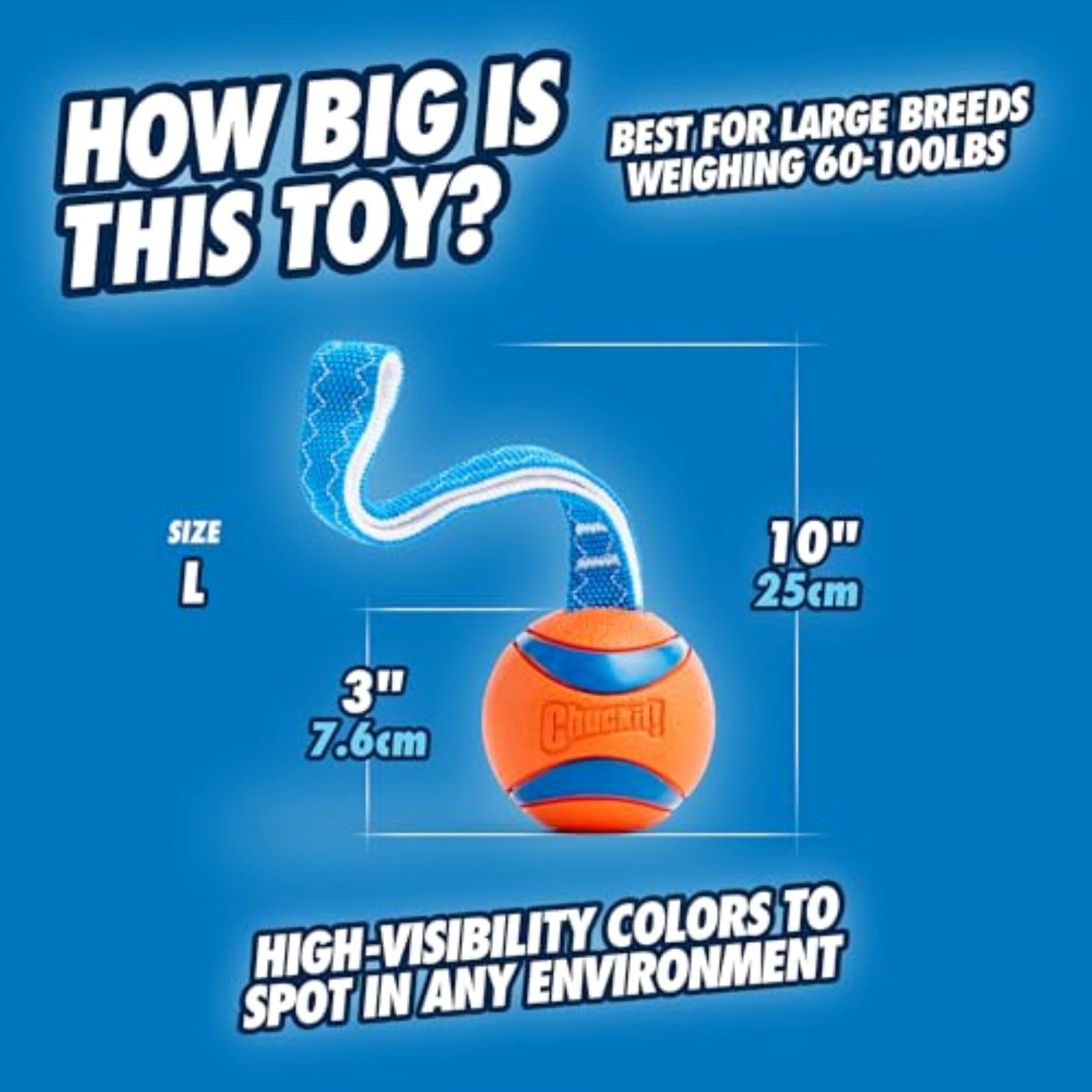 Chuckit! Ultra Tug Dog Toy, Small Fetch and Dog Ball Tug Toy for Dogs 0-20 Pounds