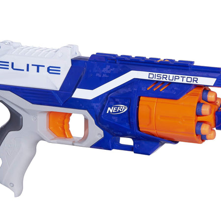 NERF Elite Disrupter Blaster - 6-Dart Rotating Drum, Slam Fire, Translucent Red (Amazon Exclusive)