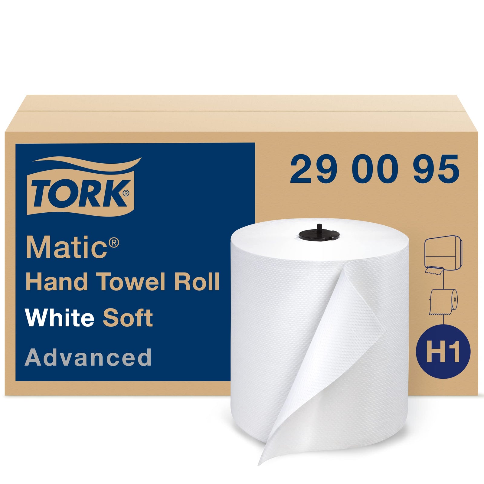 Tork Mini Jumbo Toilet Paper Roll White T2, Advanced (2-Ply) and Tork Matic Soft Hand Towel Roll, White, Advanced (1-Ply)