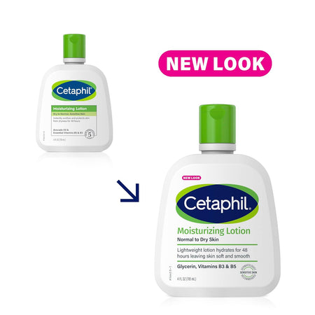 Cetaphil Face & Body Moisturizer, Hydrating Moisturizing Lotion for All Skin Types, Suitable for Sensitive Skin, NEW 4 oz Pack of 3, Fragrance Free, Hypoallergenic, Non-Comedogenic