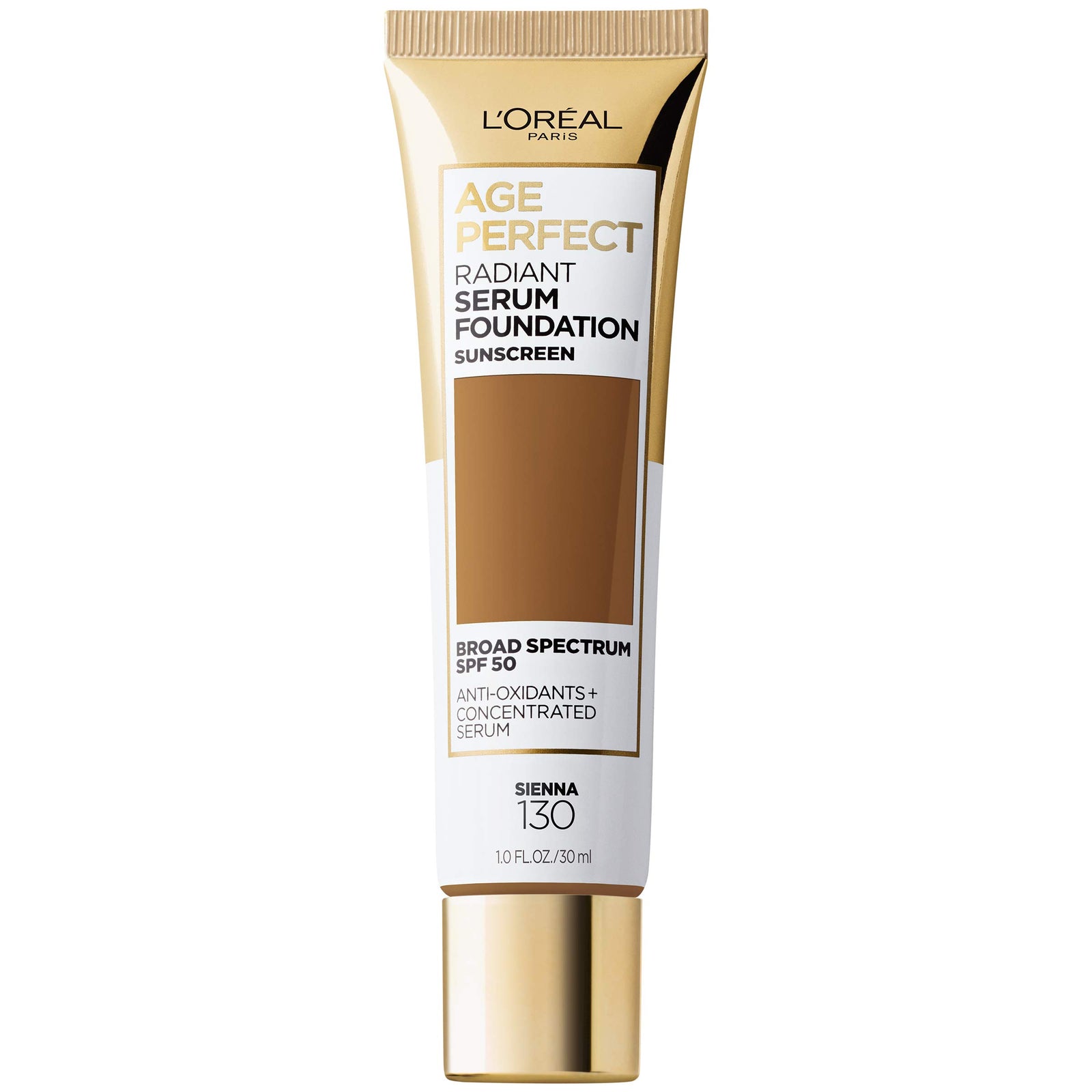 L'Oreal Paris Age Perfect Radiant Serum Foundation with SPF 50, Cappuccino, 1 Ounce
