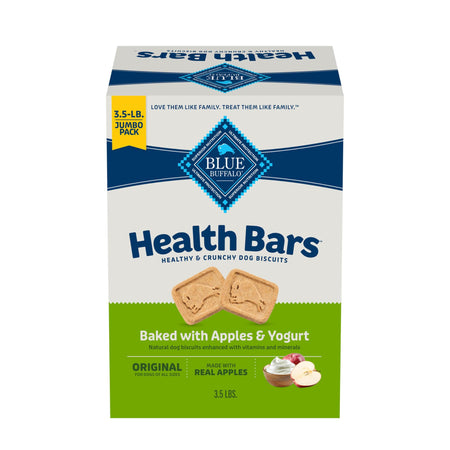 Blue Buffalo Mini Health Bars Crunchy Dog Biscuits, Oven-Baked With Natural Ingredients, Bacon, Egg & Cheese, 2-lb Box