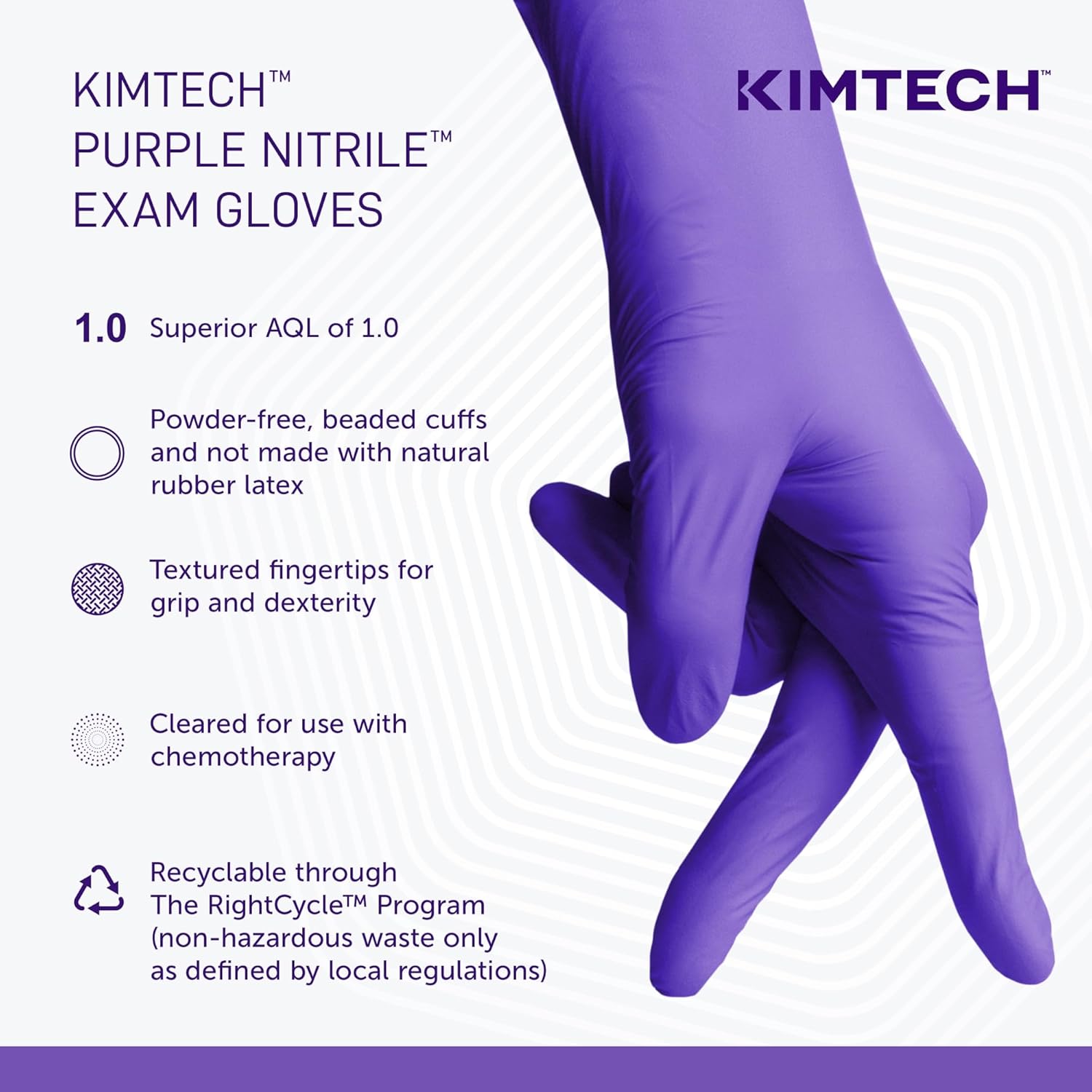 Kimberly-Clark® Safeskin Purple Nitrile Exam Gloves, Medium, Purple, Box Of 100