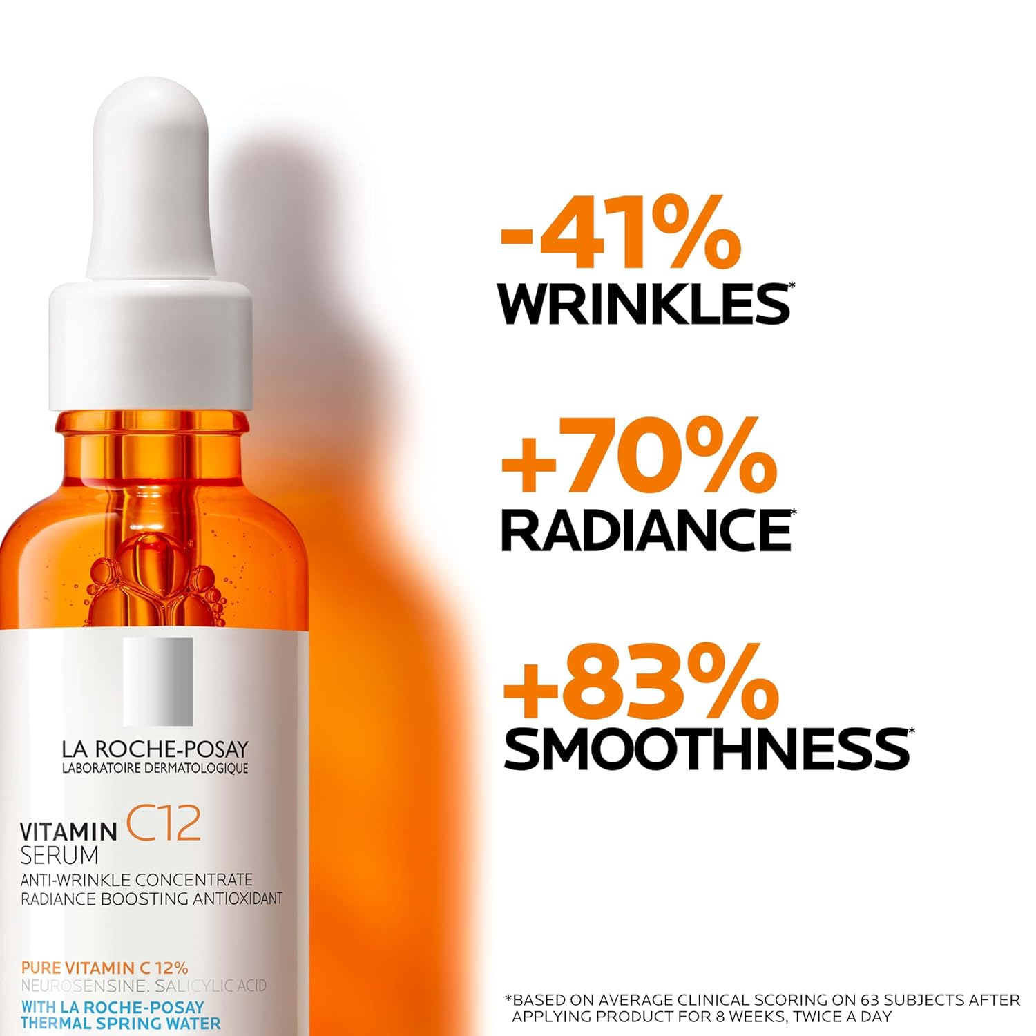 La Roche-Posay Pure 12% Vitamin C Serum For Face With Hyaluronic Acid & Salicylic Acid, Hydrating Face Serum, Boost Radiance & Reduce Wrinkles, 2 Formulas for Normal or Oily Skin Control