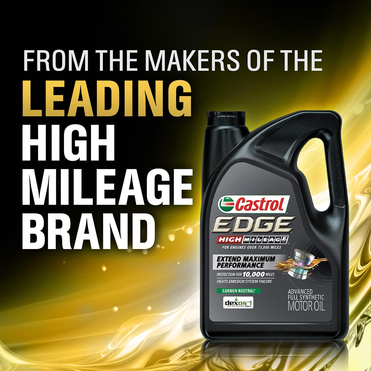 Castrol EDGE High Mileage 5W-30 Advanced Full Synthetic Motor Oil, 1 Quart
