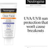 Neutrogena Clear Face Sunscreen Lotion for Acne-Prone Skin, Broad Spectrum SPF 50 Facial Sunscreen for Oily Skin, Oil-, Fragrance- & Oxybenzone-Free Water Resistant Sunscreen, 3 fl. oz