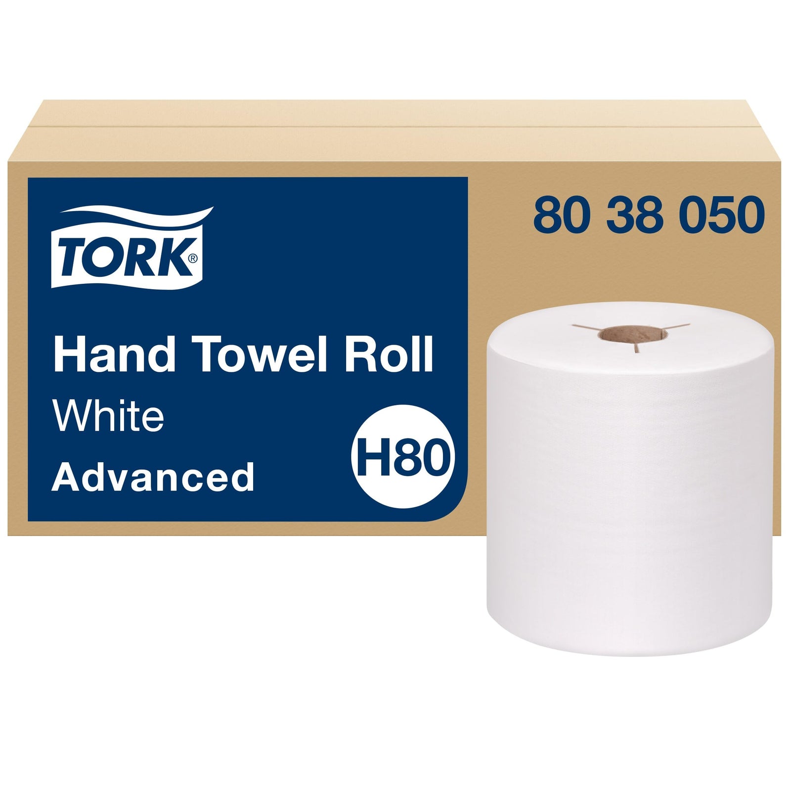 Tork Hand Towel Roll, Natural, Universal, H80, Extra Large, 100% Recycled, 1-Ply, 6 Rolls x 1000 ft, 8031000