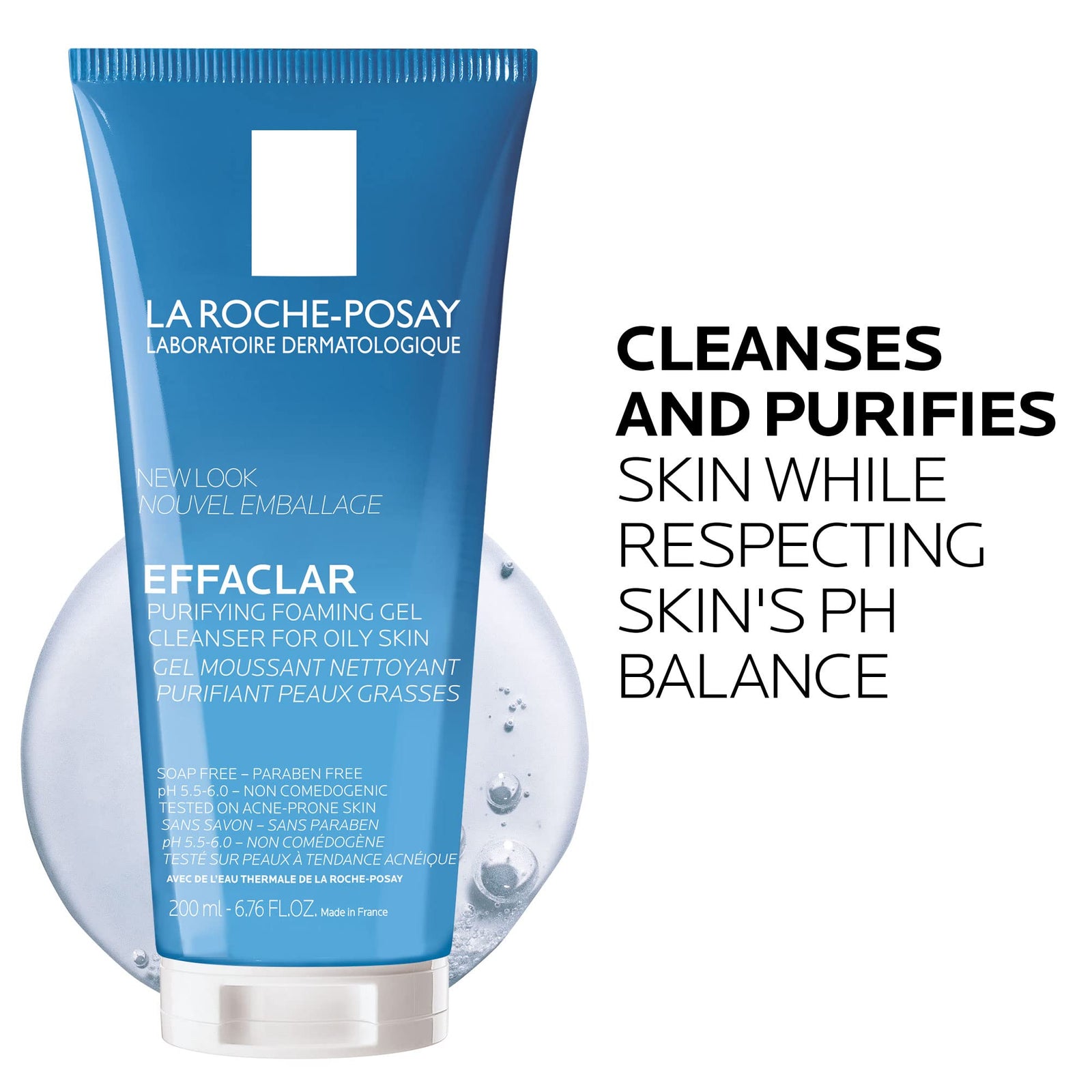 La Roche-Posay Effaclar Purifying Foaming Gel Cleanser for Oily Skin, With Zinc Pidolate To Remove Excess Oil, Alcohol Free & Oil Free, Face Wash For Oily Skin, Dermatologist & Sensitive Skin Tested