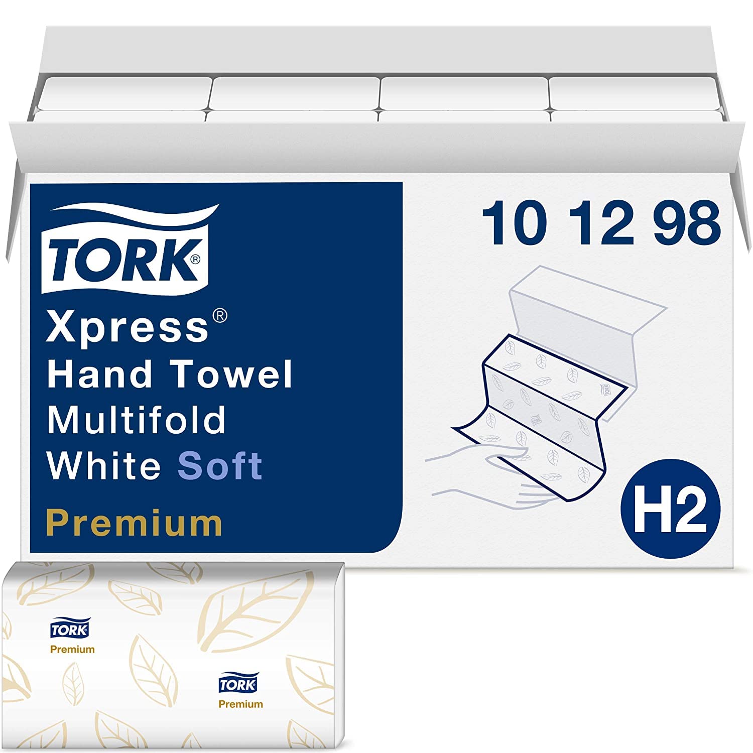 Tork Xpress Paper Towel Dispenser and Tork Multifold Hand Towel Natural H2