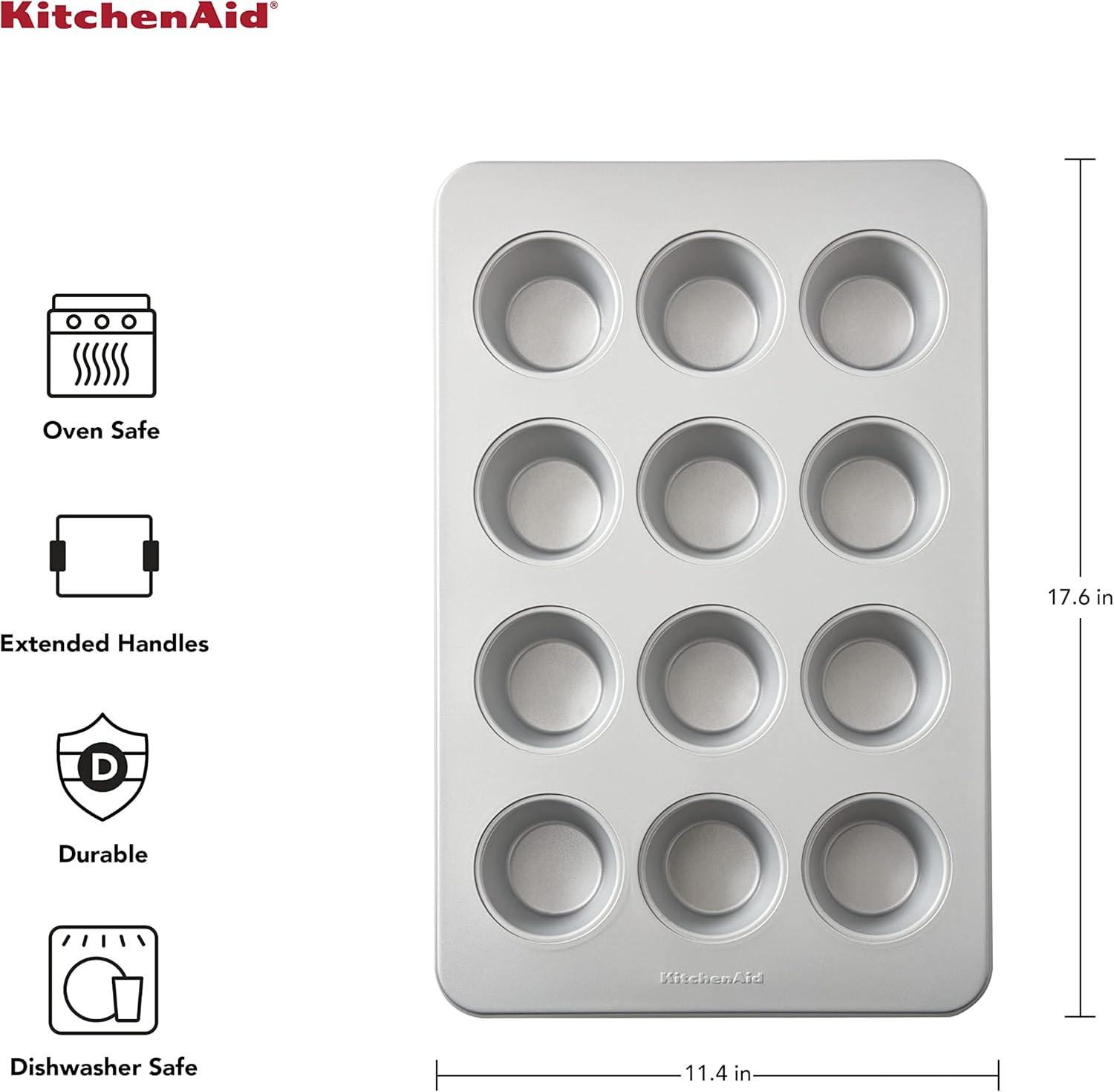 KitchenAid Non-stick Muffin Pan, 12 Cup, Evergreen