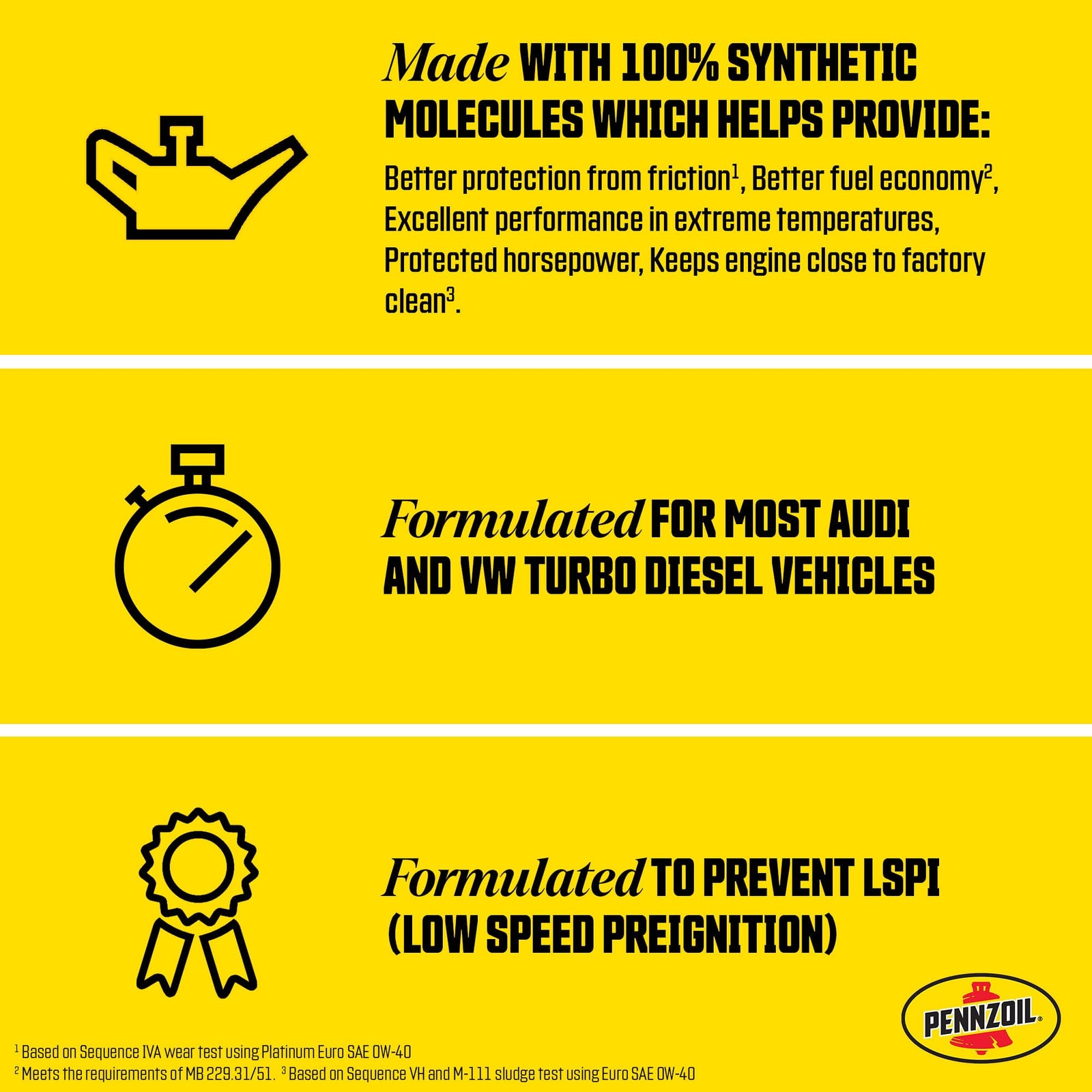 Pennzoil Platinum Euro L Full Synthetic 5W-30 Motor Oil, 5 Quart (3 Pack)