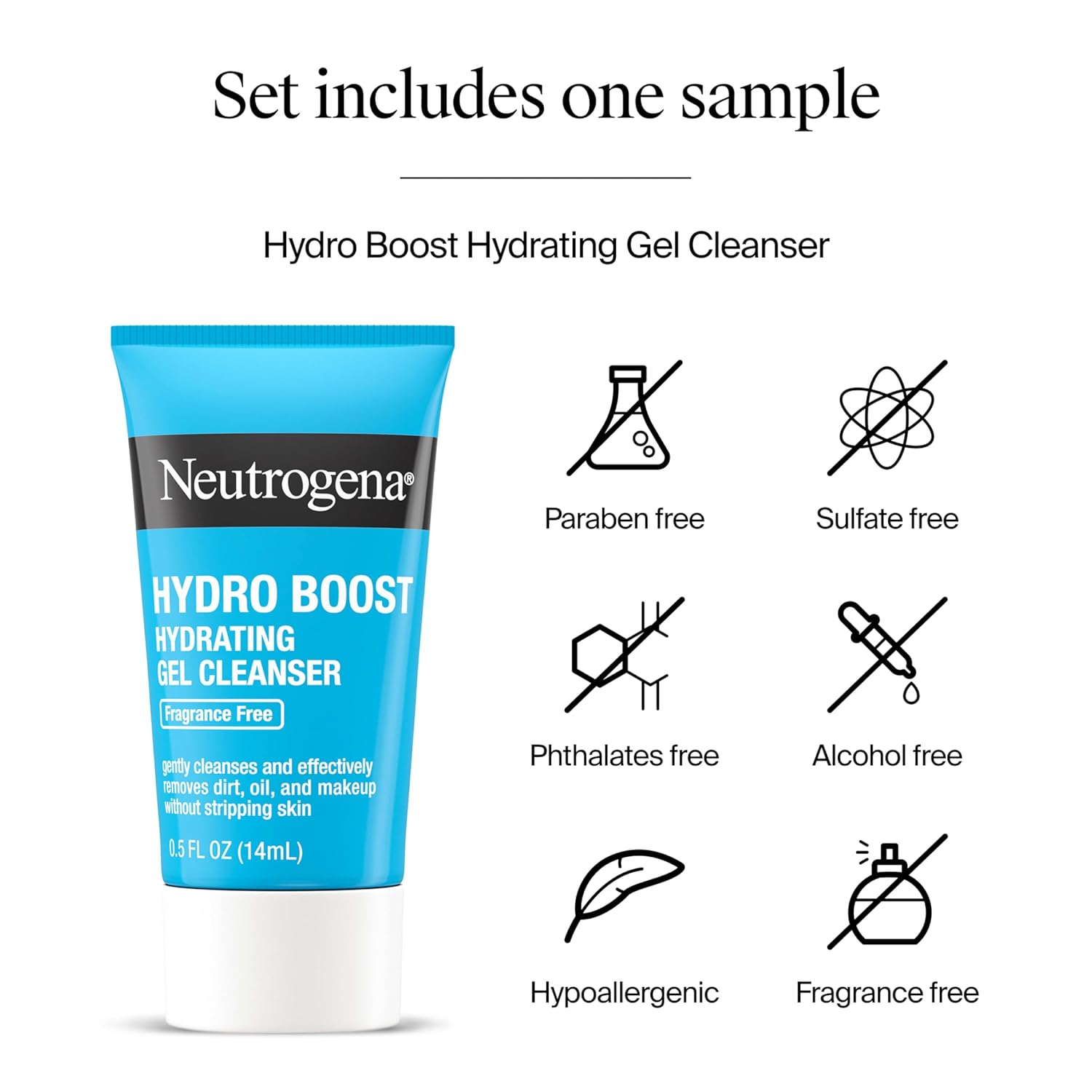 Neutrogena Hydro Boost Water Cream, 72 Hr Hydration for Normal/Extra Dry Skin, Fragrance Free, Face Moisturizer with Hyaluronic Acid, 1.7 oz. & Trial Size Hydro Boost Hydrating Gel Cleanser, 0.5 fl oz