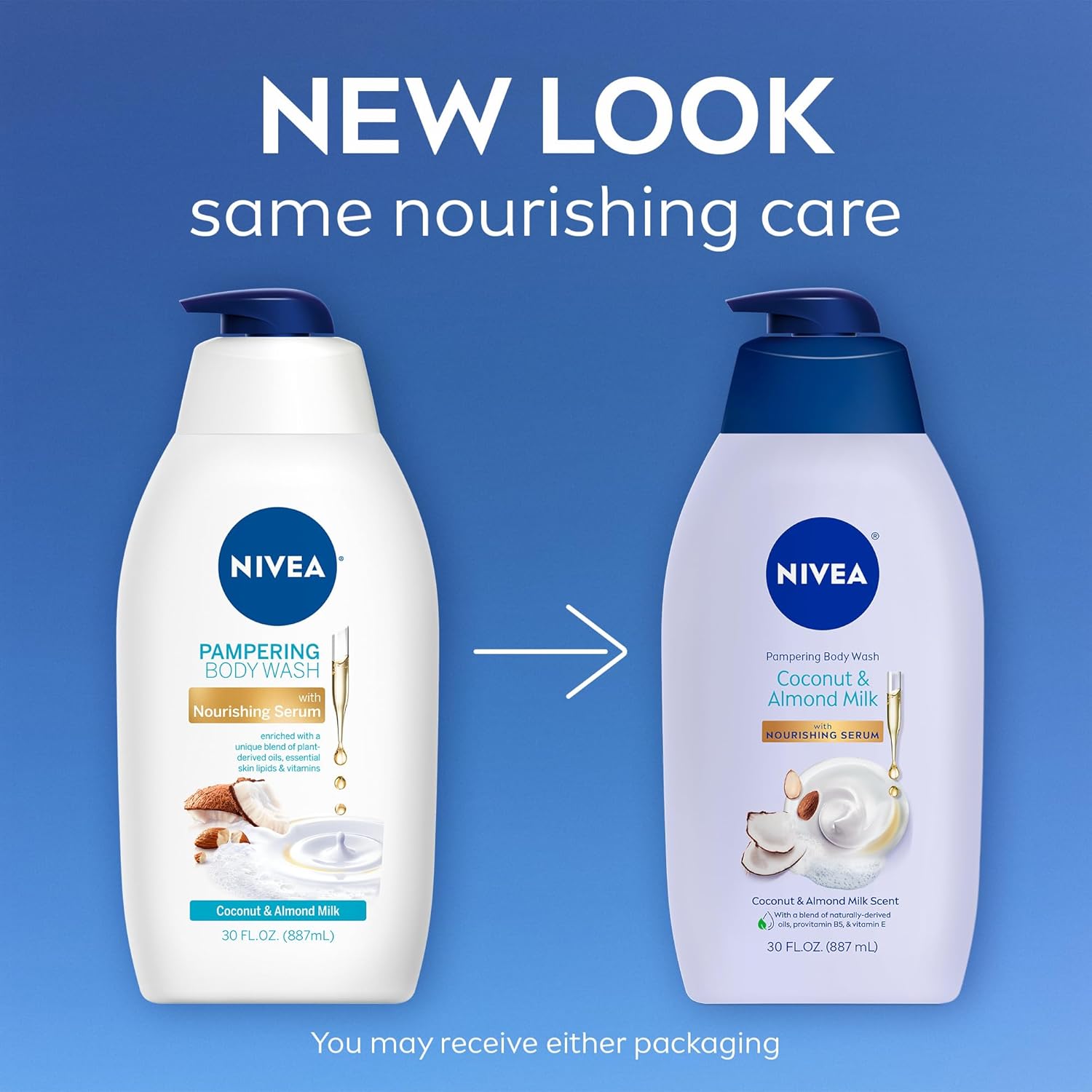 NIVEA Pampering Cocoa and Shea Butter Body Wash with Nourishing Serum, Moisturizing Body Wash for Women, Enriched with Provitamin B5 and Vitamin E, 20 Fl Oz Bottle