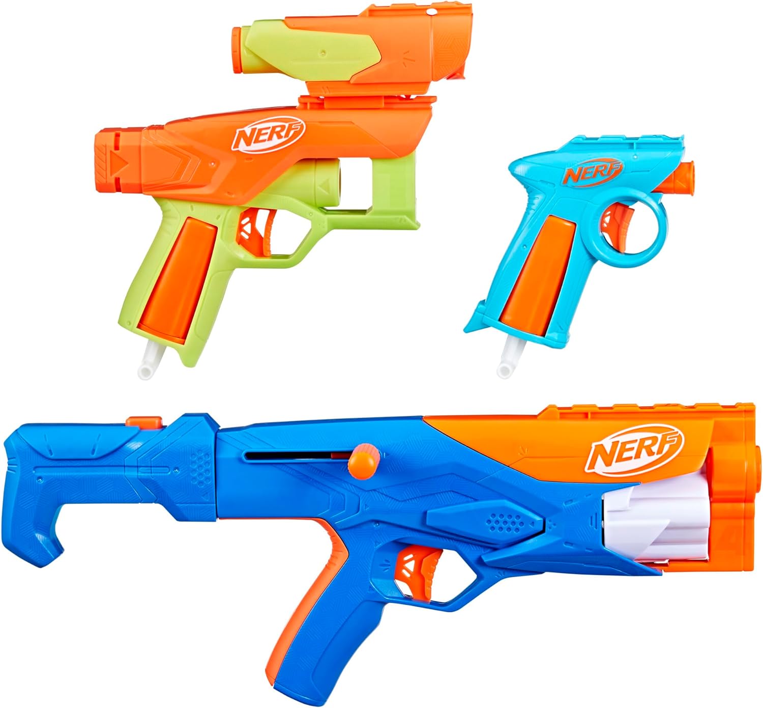 Nerf N Series Gear Up Pack, 3X Blasters, 18 Nerf N1 Darts, Kids Gifts, Outdoor Games, Ages 8+