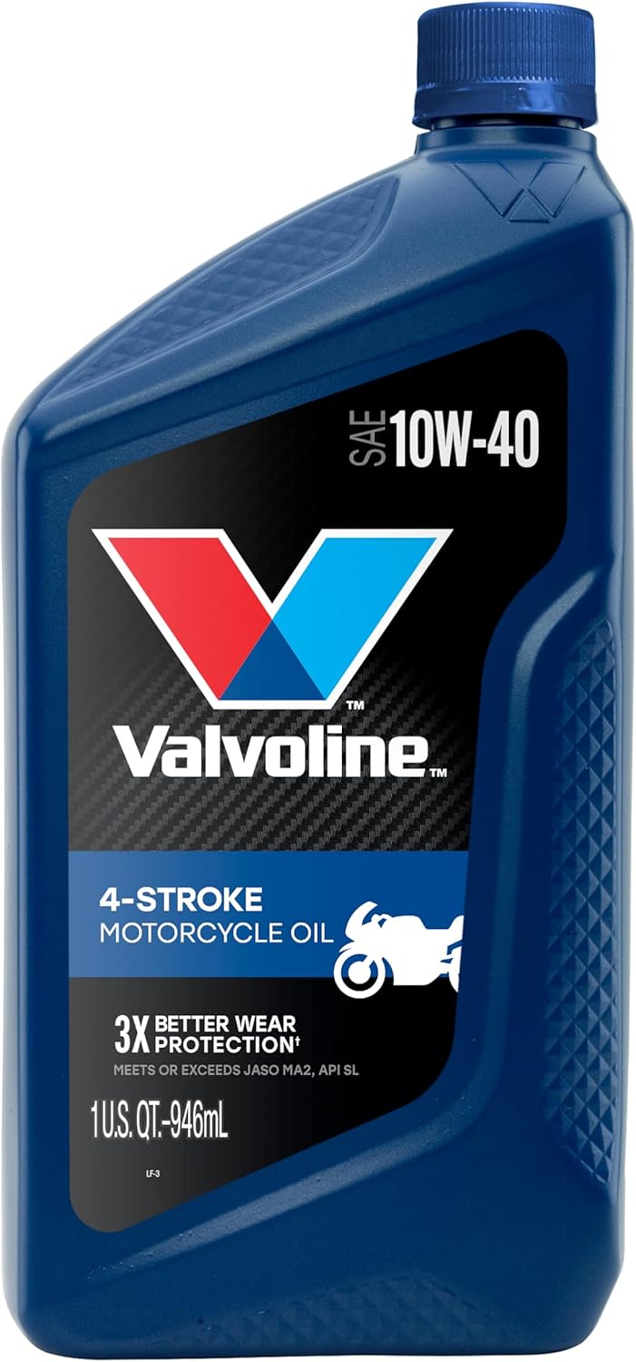 Valvoline 4-Stroke Motorcycle Full Synthetic SAE 10W-40 Motor Oil 1 QT (Pack of 3)