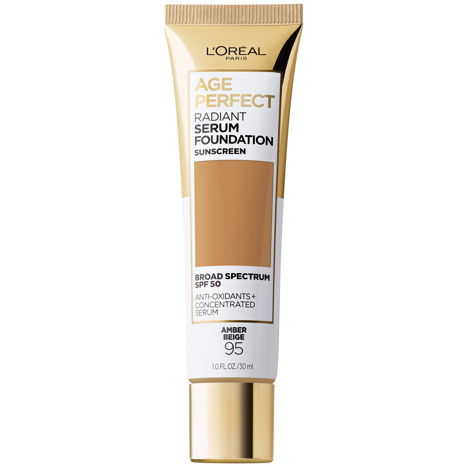 L'Oreal Paris Age Perfect Radiant Serum Foundation with SPF 50, Cappuccino, 1 Ounce