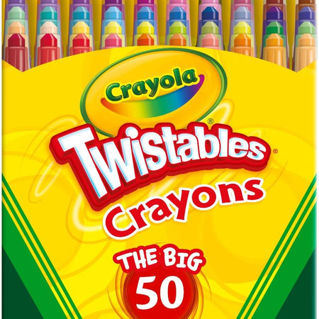 Crayola Mini Twistables Crayons for Kids (50ct) Stocking Stuffers & Holiday Gifts, No Peel Toddler Crayons for Coloring Books, Arts & Crafts Supplies, 3+