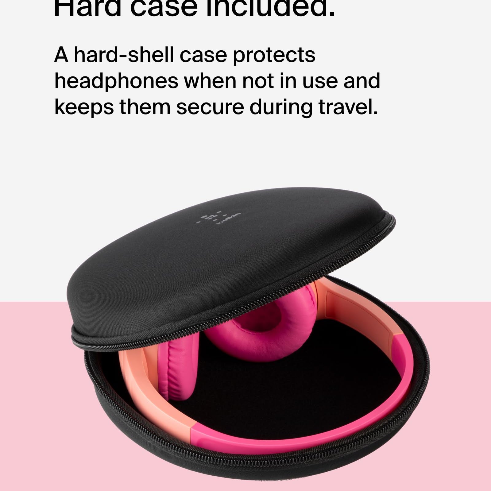 Belkin SoundForm Mini - Wireless Bluetooth Kids Headphones, 30H Battery, 85dB Safe Volume Limit, Built-in Microphone - Toddler On-Ear Earphones for iPhone, iPad, Fire Tablet, Ideal for School - White