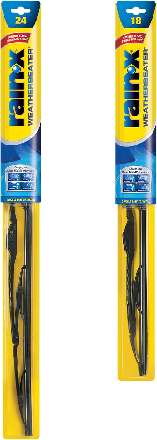 Rain-X 820146 WeatherBeater Wiper Blades, 24" and 20" Windshield Wipers (Pack of 2), Automotive Replacement Windshield Wiper Blades That Meet Or Exceed OEM Quality And Durability Standards