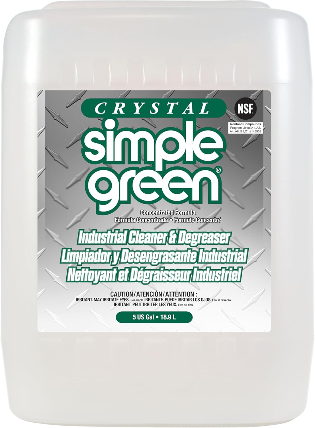 Simple Green 19005 Crystal Industrial Cleaner/Degreaser, 5gal, Pail