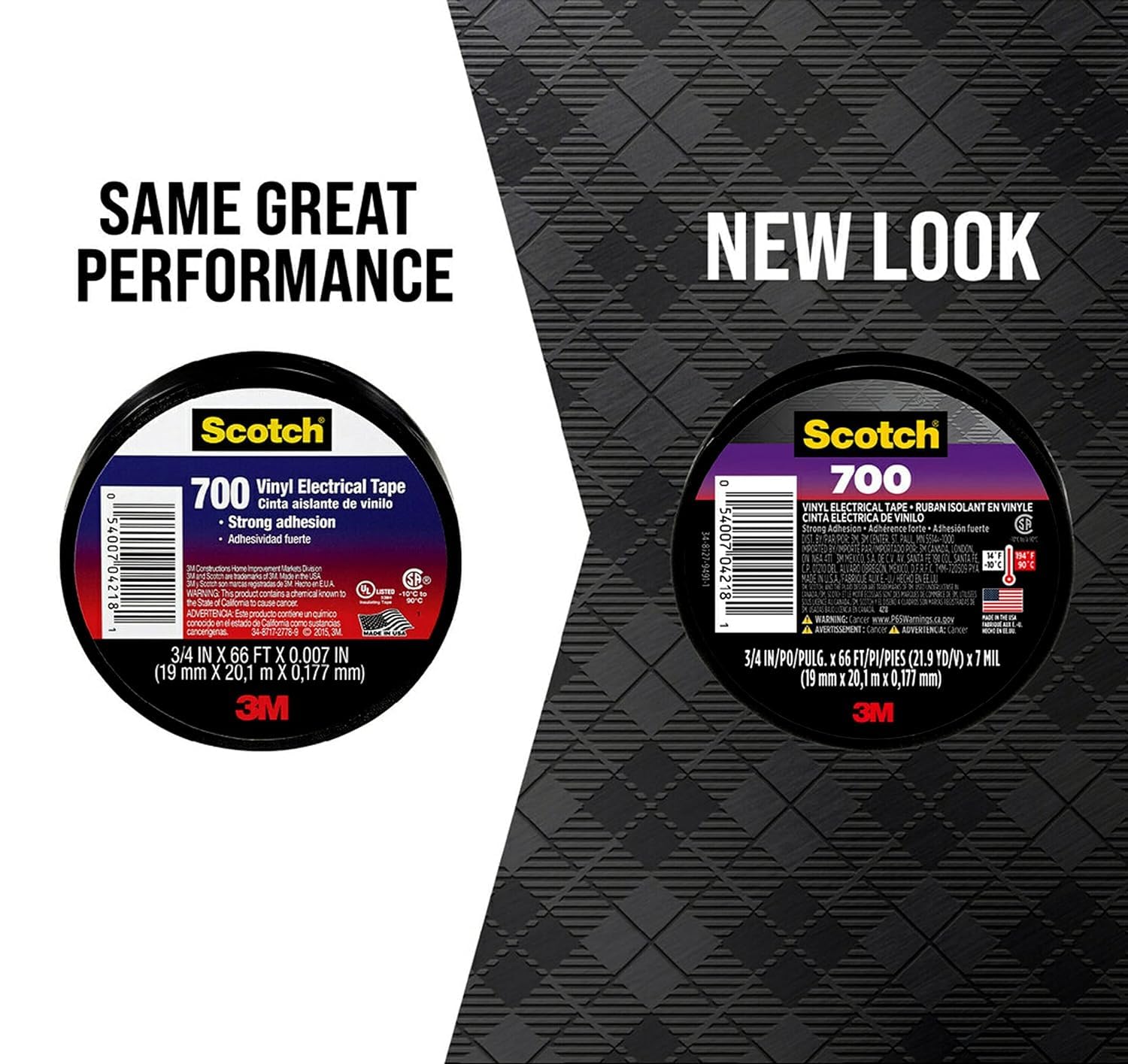 Scotch Vinyl 700 Electrical Tape, 1 Roll, Black, 3/4-in x 66-ft, General Purpose, Commercial Grade, Rated for Temperatures Up to 194-Degree, Highly Flexible, Stretchy & Conformable (700)