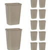 Rubbermaid Commercial Products Deskside Wastebasket/Trash Can, 10.25-Gallon/41-Quart, Beige, Plastic, Garbage Can for Home/Office, Fits Under Desk/Sink/Cabinet, Pack of 12