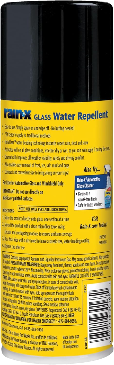 Rain-X 630168 Glass Water-Repellent Aerosol 12 oz.
