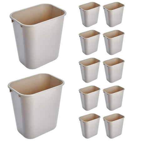 Rubbermaid Commercial Products Receptacle Wastebasket, 3.25-Gallon/13-Quart, Beige, Plastic, Garbage Can for Home/Office, Fits Under Desk/Sink/Cabinet, Pack of 12