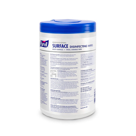 PURELL Professional Surface Disinfecting Wipes, Citrus Scent, 110 Count Canister, 7"x 8" Wipes (Pack of 6) - 9342-06