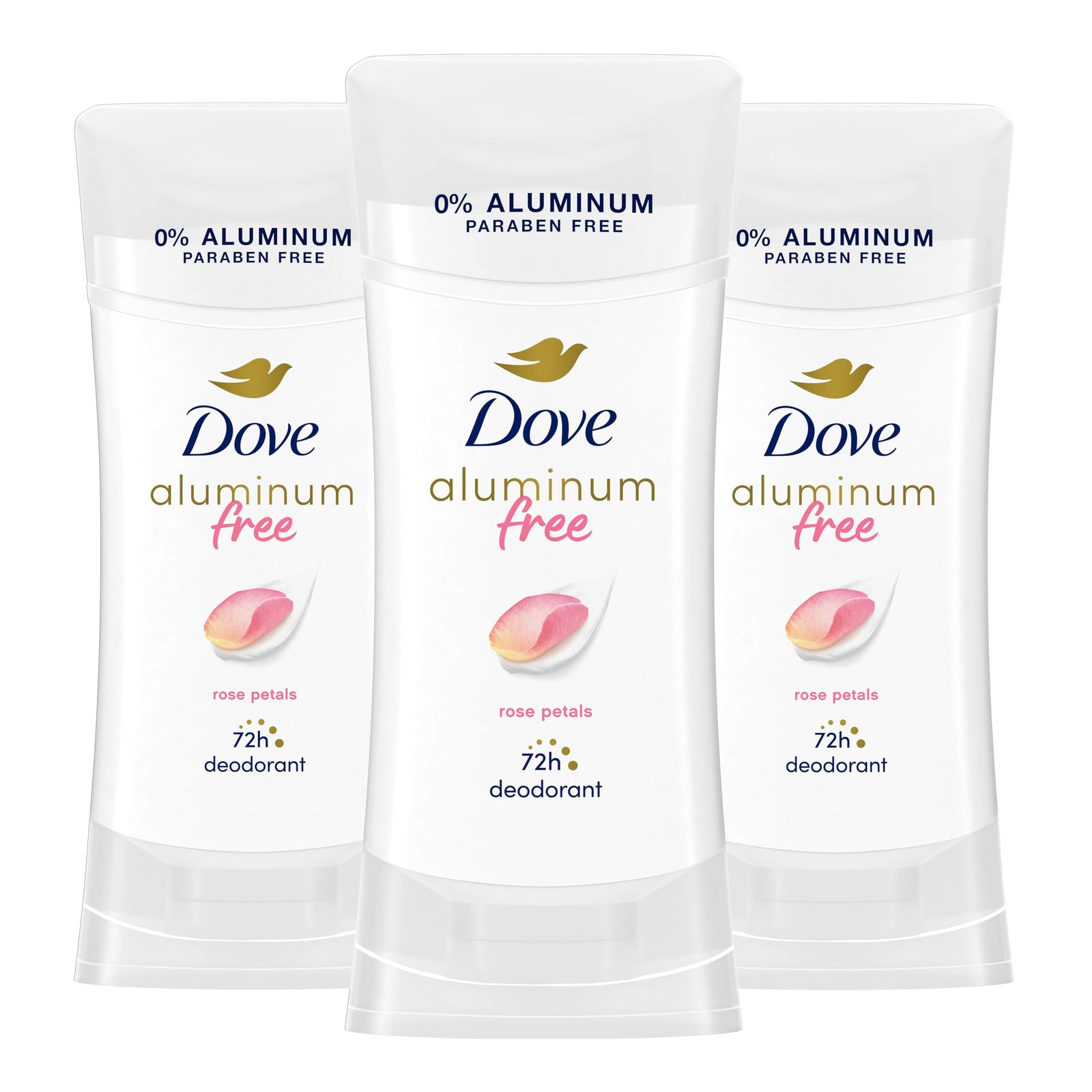 Dove Aluminum Free Deodorant for Women 3 Count Coconut and Pink Jasmine 72 hour odor protection 2.6 oz