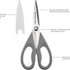 KitchenAid All Purpose Kitchen Shears with Protective Sheath Durable Stainless Steel Scissors, Dishwasher Safe, Soft Grip Comfort Handle, 8.72 Inch, Aqua Sky