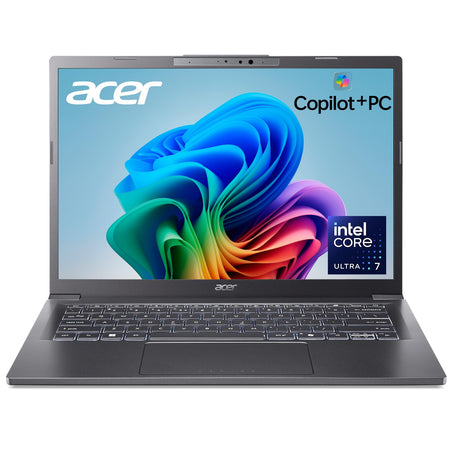 Acer Aspire 14 AI Copilot+ PC | 14" WUXGA Display | Intel Core Ultra 5 Processor 226V | NPU: Up to 40 Tops - GPU: Up to 53 Tops | Intel ARC 130V | 16GB LPDDR5X | 512GB SSD | Wi-Fi 6E | A14-52M-51S1