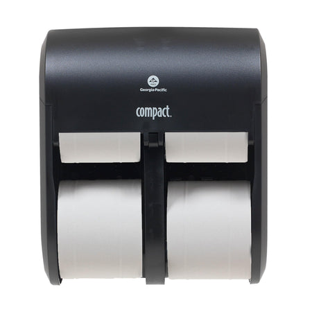 Georgia-Pacific Compact 2-Roll Side-by-Side Coreless High-Capacity Toilet Paper Dispenser by GP PRO (Georgia-Pacific), Stainless, 56798, 10.120" W x 6.750" D x 7.120" H, Stainless Steel