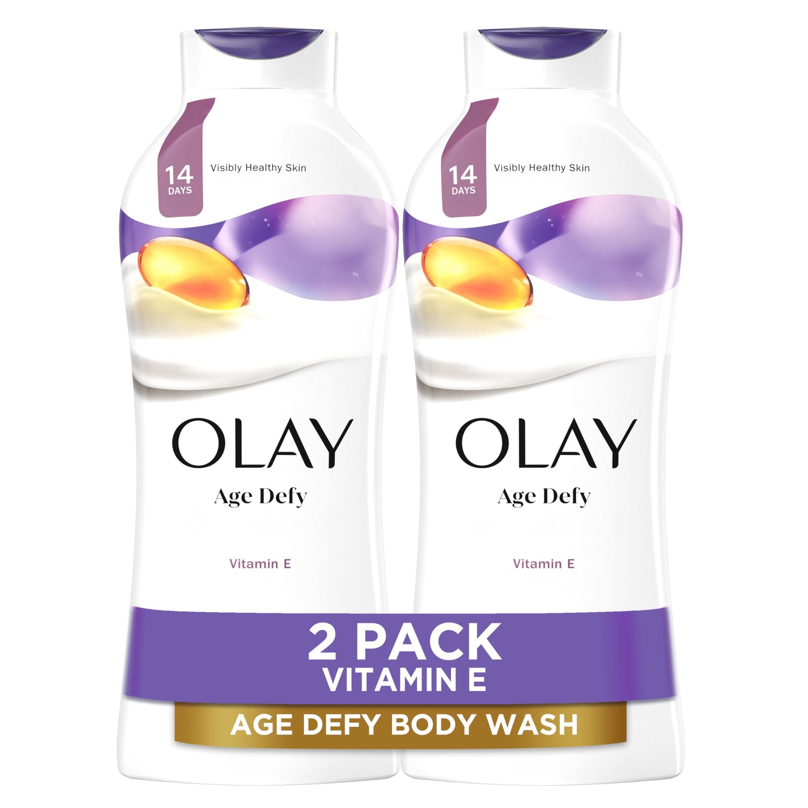 Olay Body Wash for Women, Age Defying with Vitamin E, 24hr Moisturizing, Hydrating & Refreshing, B3 Vitamin Complex, Free of Parabens & Phthalates, For All Skin Types, Scented, 33 fl oz (Pack of 4)