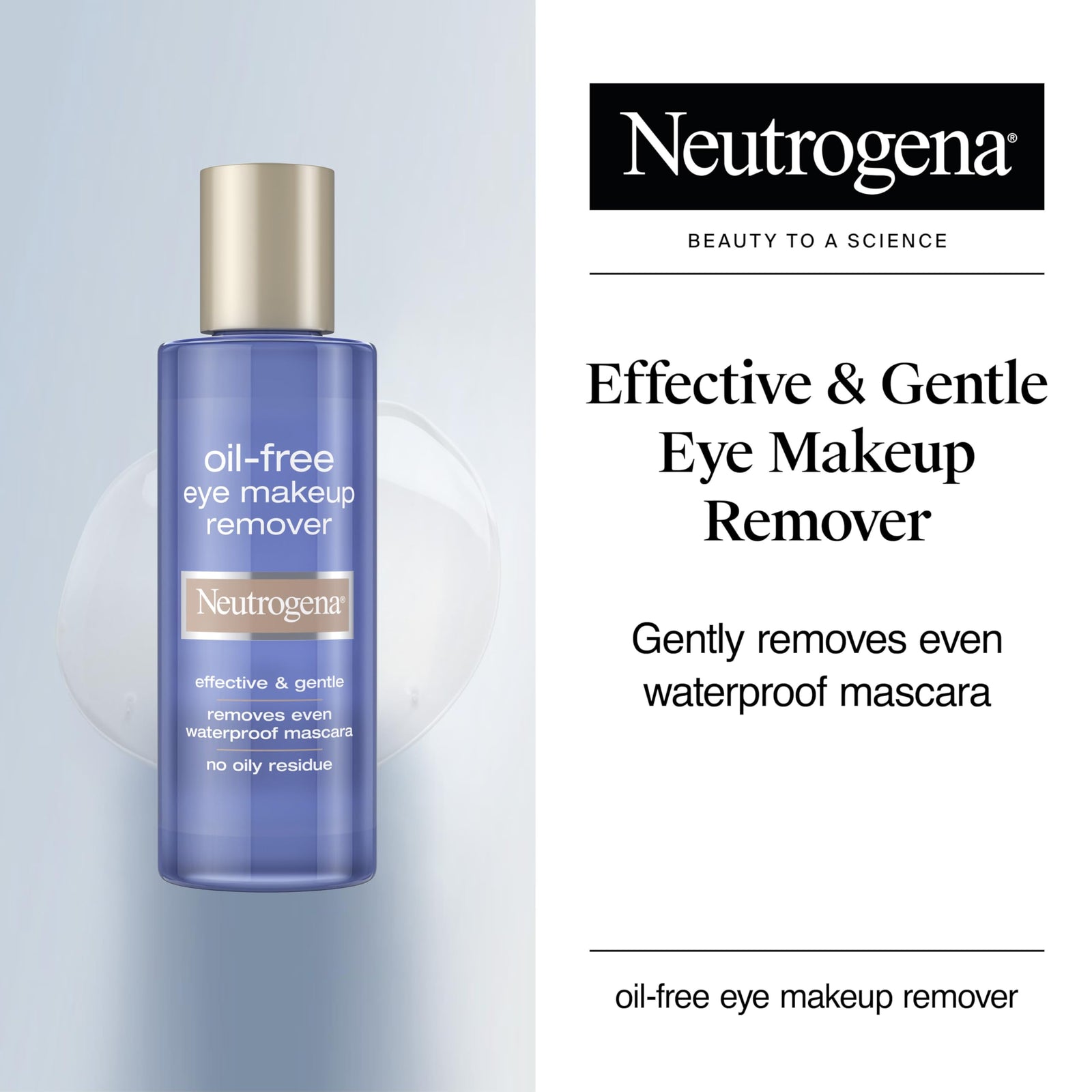 Neutrogena Gentle Oil-Free Eye Makeup Remover & Cleanser for Sensitive Eyes, Non-Greasy Makeup Remover, Removes Waterproof Mascara, Dermatologist & Ophthalmologist Tested, 5.5 fl. oz, 3 Pack