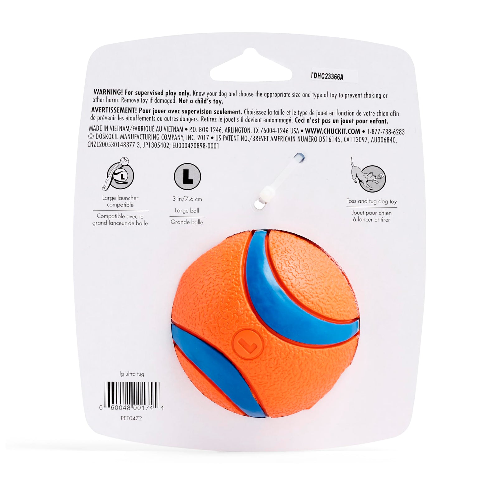 Chuckit! Ultra Tug Dog Toy, Small Fetch and Dog Ball Tug Toy for Dogs 0-20 Pounds
