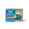 Melissa & Doug 4‑in‑1 Wooden Construction Vehicles Jigsaw Puzzle Set, 48 Pieces with Storage Box, Toddler Puzzle Toy for Kids Ages 3+ - FSC Certified